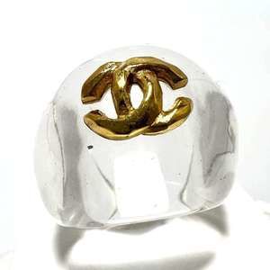 CHANEL Silver Logo Ring
